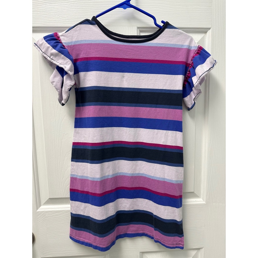 Girls Tea Collection Striped Shirt Dress Ruffle Sleeves Size 10